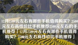 12月2500元左右有哪些手机值得购买？2500元左右高性价比手机推荐2500元左右的手机推荐「12月2500元左右有哪些手机值得购买？2500元左右高性价比手机推荐」