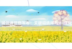 诚信通信息发布：关键词选择与SEO优化
