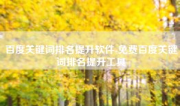 百度关键词排名提升软件-免费百度关键词排名提升工具