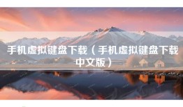 手机虚拟键盘下载（手机虚拟键盘下载中文版）