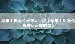 苹果手机怎么设置home键（苹果手机怎么设置home键触感）