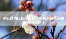 手机高清线连接电视（手机高清线连接电视怎么用）