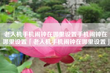 老人机手机闹钟在哪里设置手机闹钟在哪里设置「老人机手机闹钟在哪里设置」