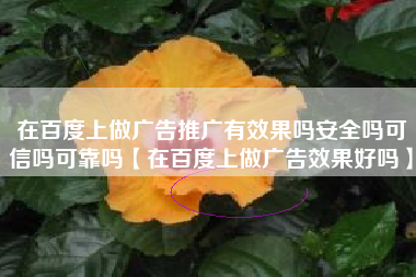 在百度上做广告推广有效果吗安全吗可信吗可靠吗【在百度上做广告效果好吗】